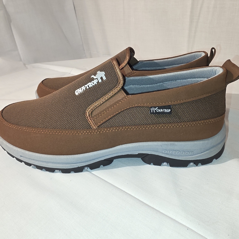 CANEMON CNA TROP Mens Orthopedic Brown Casual Slip-On Loafers, Sz 49/ 12.5-13